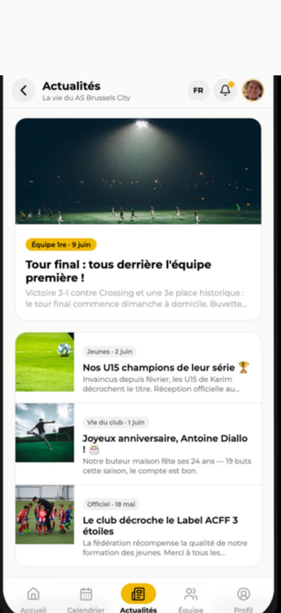 Club news, from match reports to official announcements